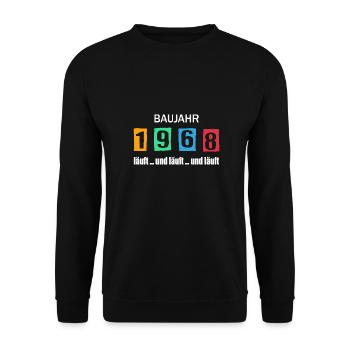 Baujahr 1968 - läuft und läuft und läuft - Unisex Pullover - Schwarz - Vorne - Alina (178cm) & Michal (187cm)