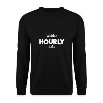 Taux horaire de soudeur - Employé - Sweat-shirt Unisexe - noir - Devant - Alina (178cm) & Michal (187cm)