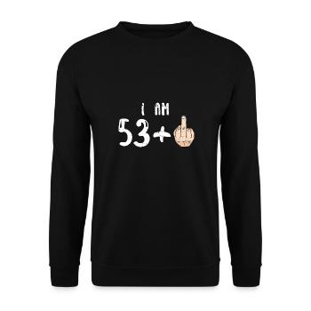 J’ai 53 ans + 1 - 54e anniversaire - Sweat-shirt Unisexe - noir - Devant - Alina (178cm) & Michal (187cm)