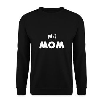 Pilot Mom - Mom - Unisex Pullover - Schwarz - Vorne - Alina (178cm) & Michal (187cm)