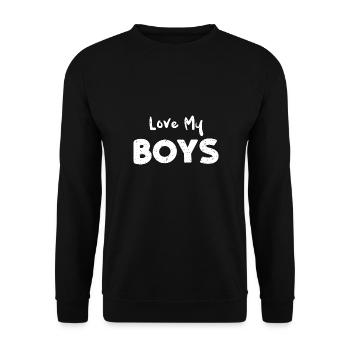 Love My Boys - Baseball - Unisex Sweatshirt - black - Front - Alina (178cm) & Michal (187cm)