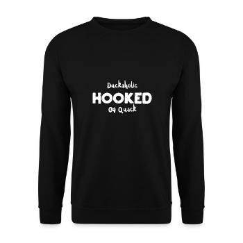 Duckaholic Hooked On Quack - Unisex Sweatshirt - black - Front - Alina (178cm) & Michal (187cm)