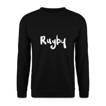 Rugby - Sports - Unisex Sweatshirt - black - Front - Alina (178cm) & Michal (187cm)