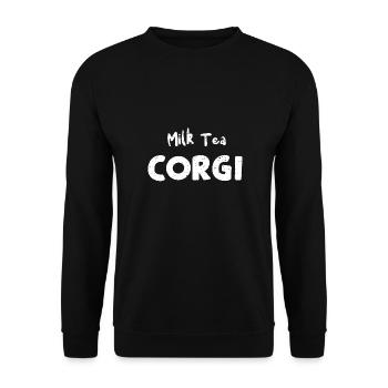 Thé au lait Corgi - Chiens - Sweat-shirt Unisexe - noir - Devant - Alina (178cm) & Michal (187cm)