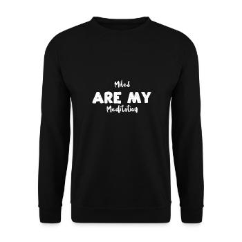 Miles Are My Meditation - Bicycle - Unisex Pullover - Schwarz - Vorne - Alina (178cm) & Michal (187cm)