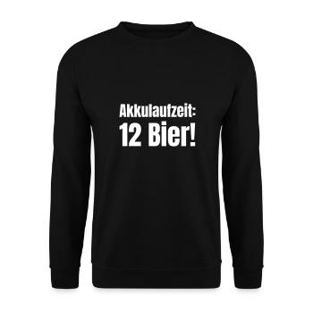 Autonomie de la batterie : 12 bières ! - Sweat-shirt Unisexe - noir - Devant - Alina (178cm) & Michal (187cm)