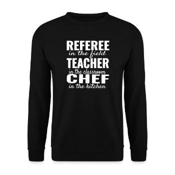 Chemise maman, chemise maman enseignante - Sweat-shirt Unisexe - noir - Devant - Alina (178cm) & Michal (187cm)