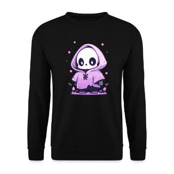 Squelette mignon d’Halloween - Design effrayant mignon - Sweat-shirt Unisexe - noir - Devant - Alina (178cm) & Michal (187cm)