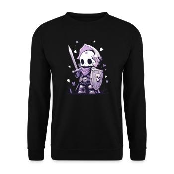Squelette mignon d’Halloween - Design effrayant mignon - Sweat-shirt Unisexe - noir - Devant - Alina (178cm) & Michal (187cm)