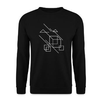geometric squares - Unisex Sweatshirt - black - Front - Alina (178cm) & Michal (187cm)