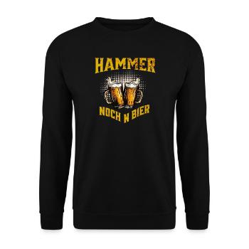 Bier...Hammer nochn Bier - Unisex Pullover - Schwarz - Vorne - Alina (178cm) & Michal (187cm)
