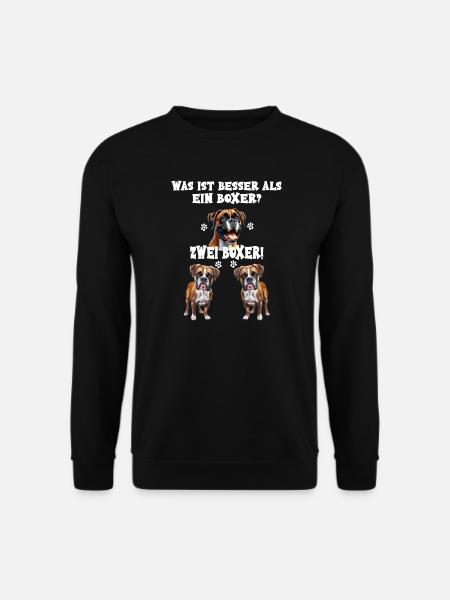Was ist besser als ein Boxer Zwei Boxer - Unisex Pullover - Schwarz