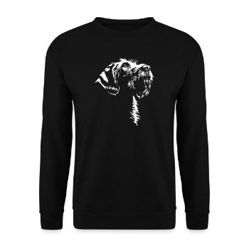Griffon Korthals Silhouette Chiens Chien Wilsigns - Sweat-shirt Unisexe - noir - Devant - Alina (178cm) & Michal (187cm)