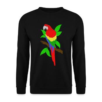 Ara Papagei - Unisex Pullover - Schwarz - Vorne - Alina (178cm) & Michal (187cm)