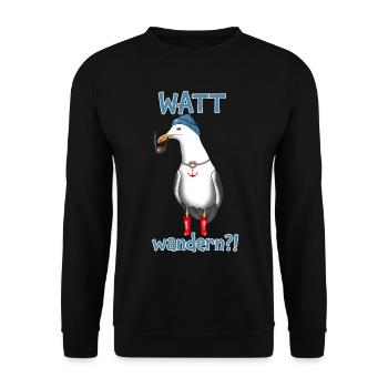 Watt hiking? Seagull Captain Sea - Unisex Sweatshirt - black - Front - Alina (178cm) & Michal (187cm)