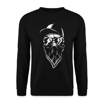 totenkopf 08 gaming hip hop gangster fighter thug - Sweat-shirt Unisexe - noir - Devant - Alina (178cm) & Michal (187cm)