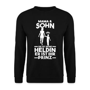 Mama Und Sohn Mutter Muttertag - Unisex Pullover - Schwarz - Vorne - Alina (178cm) & Michal (187cm)
