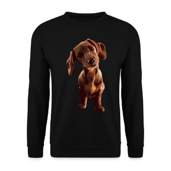 Dog dog motif dogs animal face animal - Unisex Sweatshirt - black - Front - Alina (178cm) & Michal (187cm)