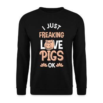 Porc cochons porcs porcins - Sweat-shirt Unisexe - noir - Devant - Alina (178cm) & Michal (187cm)