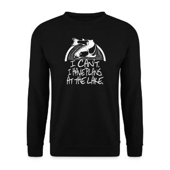 Angler Fishing Fisherman Fishing Saying Gift Idea - Unisex Sweatshirt - black - Front - Alina (178cm) & Michal (187cm)