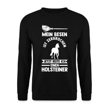 Pferd Reitsport Reiten Pferdesport Holsteiner - Unisex Pullover - Schwarz - Vorne - Alina (178cm) & Michal (187cm)