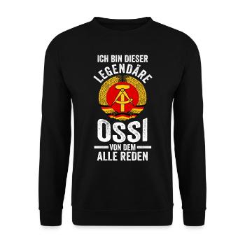 Ostdeutschland Ossi Deutschland DDR - Unisex Pullover - Schwarz - Vorne - Alina (178cm) & Michal (187cm)