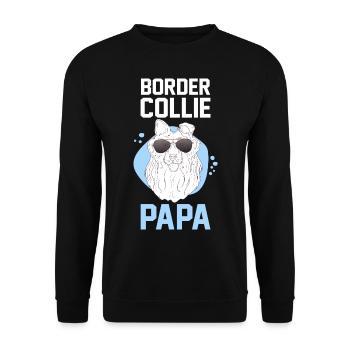 Hund Border Collie Papa - Unisex Pullover - Schwarz - Vorne - Alina (178cm) & Michal (187cm)