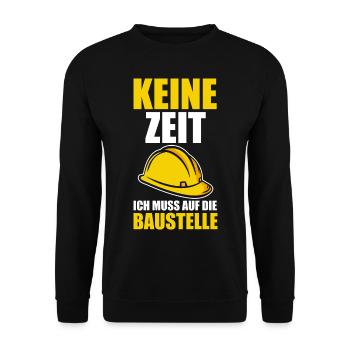 Baustelle Bauherr - Unisex Pullover - Schwarz - Vorne - Alina (178cm) & Michal (187cm)