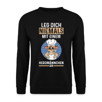 Erdmännchen Herdmännchen - Unisex Pullover - Schwarz - Vorne - Alina (178cm) & Michal (187cm)