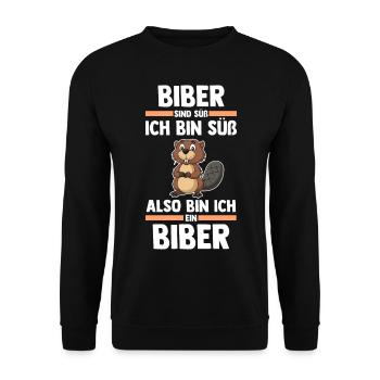 Nagetier Biberliebhaber Biber - Unisex Pullover - Schwarz - Vorne - Alina (178cm) & Michal (187cm)