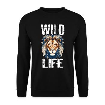 Lion Wild Life Lion Head Predator Art coloré - Sweat-shirt Unisexe - noir - Devant - Alina (178cm) & Michal (187cm)