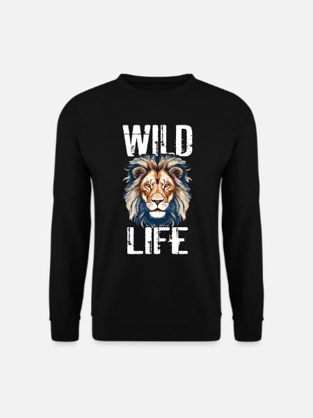 Löwe Wild Life Löwenkopf Raubtier Bunt Kunst - Unisex Pullover - Schwarz