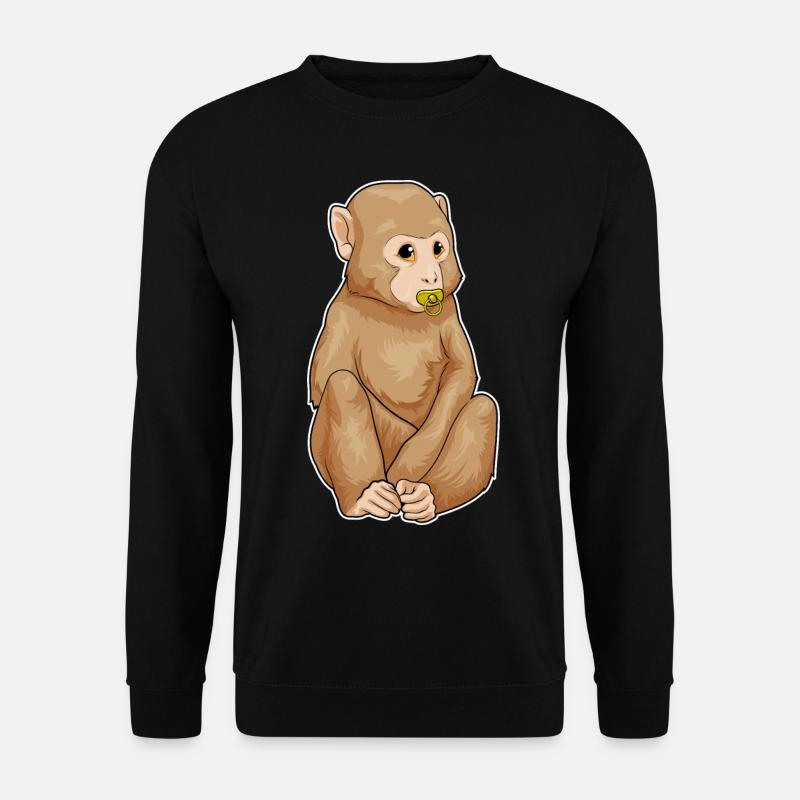 Affe Schnuller - Unisex Pullover - Schwarz