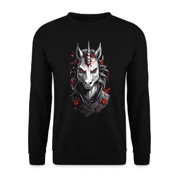 Vampire Unicorn Dark Halloween Mysticism Design - Unisex Sweatshirt - black - Front - Alina (178cm) & Michal (187cm)