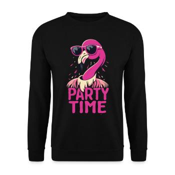 Flamingo Party Time - Fun, Feathers and Celebrations - Unisex Sweatshirt - black - Front - Alina (178cm) & Michal (187cm)