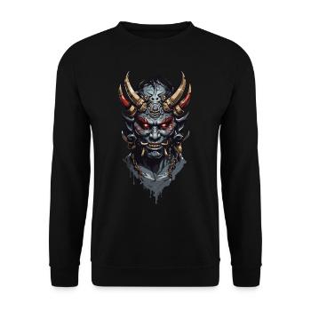 Démons Oni des légendes d’Halloween au Japon - Sweat-shirt Unisexe - noir - Devant - Alina (178cm) & Michal (187cm)