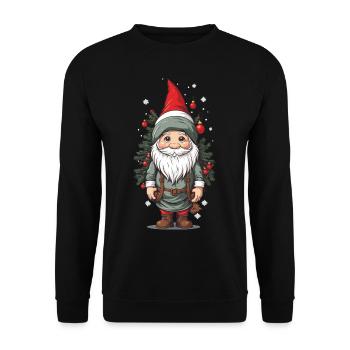 Winter Gnome and Christmas Tree Christmas Design - Unisex Sweatshirt - black - Front - Alina (178cm) & Michal (187cm)