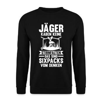 Hasenjäger Hasenjagd Kaninchenjagd Jäger - Unisex Pullover - Schwarz - Vorne - Alina (178cm) & Michal (187cm)
