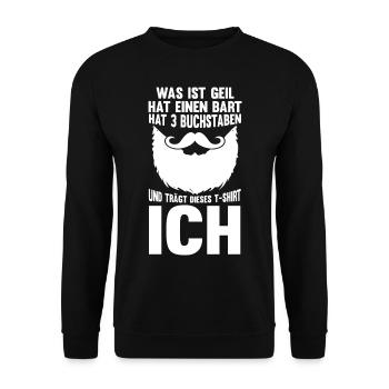 Bärtig Bartträger Schnurrbart Bart - Unisex Pullover - Schwarz - Vorne - Alina (178cm) & Michal (187cm)