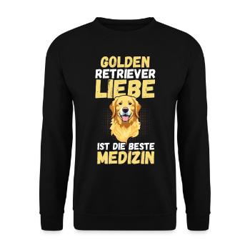 GOLDEN RETRIEVER - Unisex Pullover - Schwarz - Vorne - Alina (178cm) & Michal (187cm)