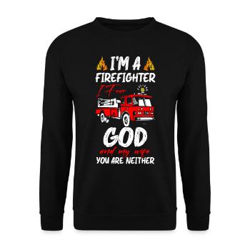 I m A Firefighter I Fear God And My Wife Fire - Unisex Sweatshirt - black - Front - Alina (178cm) & Michal (187cm)
