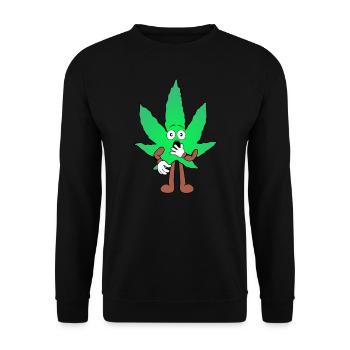 Der Bloom - Weed Cannabis Stoned Hanf Marihuana - Unisex Pullover - Schwarz - Vorne - Alina (178cm) & Michal (187cm)