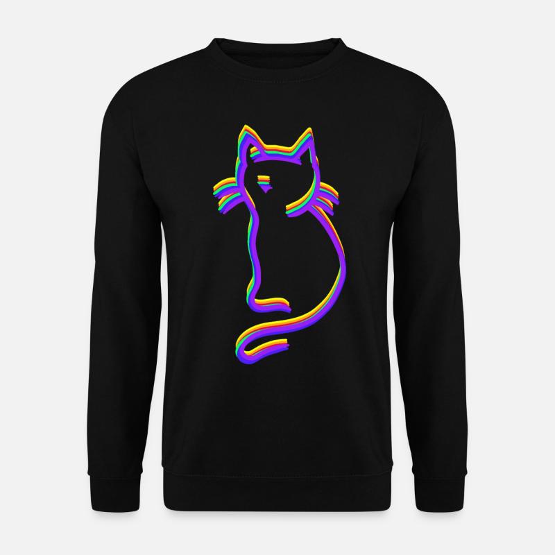 LGBT Regenbogen Katze - Unisex Pullover - Schwarz