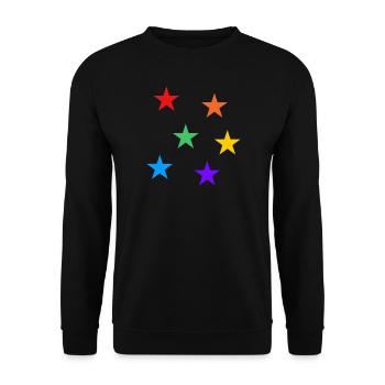Stars Rainbow LGBTQ subtle gay pride - Unisex Sweatshirt - black - Front - Alina (178cm) & Michal (187cm)