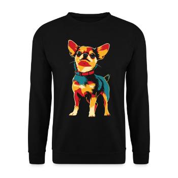 Chihuahua dans un style vintage - Sweat-shirt Unisexe - noir - Devant - Alina (178cm) & Michal (187cm)