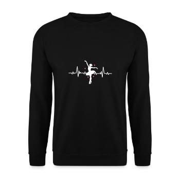 Ballett Ballerina Tanzen Herzschlag - Unisex Pullover - Schwarz - Vorne - Alina (178cm) & Michal (187cm)