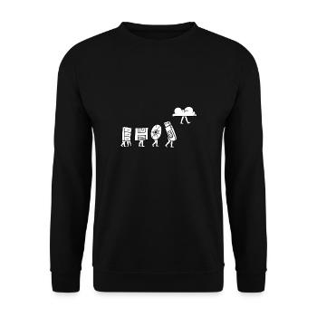 Informatiker Programmierer Computer Internet Cloud - Unisex Pullover - Schwarz - Vorne - Alina (178cm) & Michal (187cm)