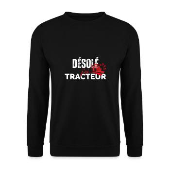Sorry I have Tractor - Unisex Sweatshirt - black - Front - Alina (178cm) & Michal (187cm)