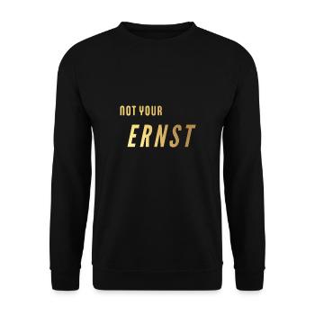 Not your ernst, ernsthaft, wirklich, boah, staunen - Unisex Pullover - Schwarz - Vorne - Alina (178cm) & Michal (187cm)