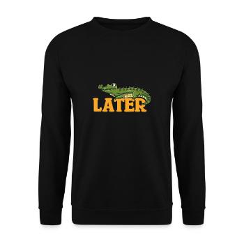 Alligator Later Krokodil Echse Reptil Florida - Unisex Pullover - Schwarz - Vorne - Alina (178cm) & Michal (187cm)